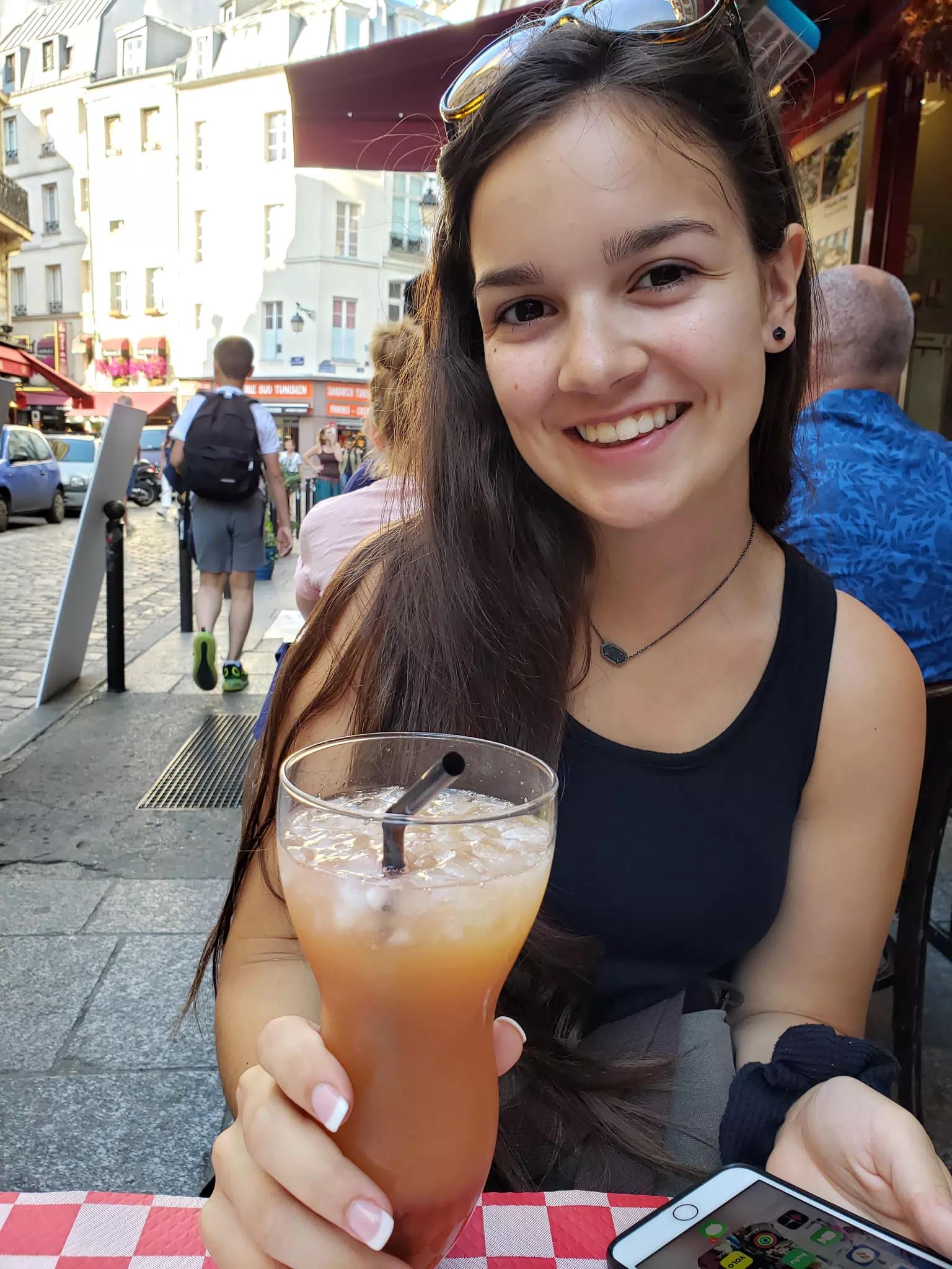 Emily with Cocktail in Paris