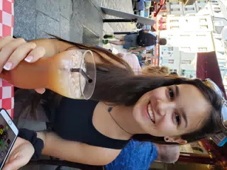 Emily with Cocktail in Paris
