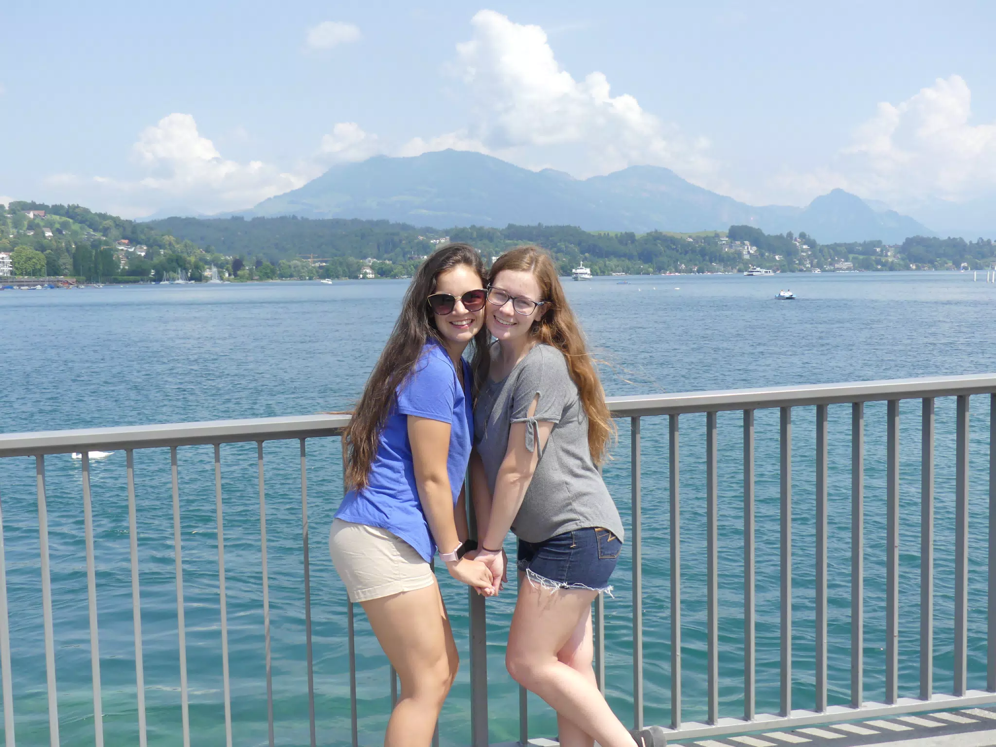 Emily and Madeline on Bridge in Luzern