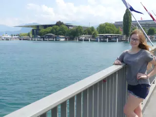 Madeline on Bridge in Luzern, Switzerland