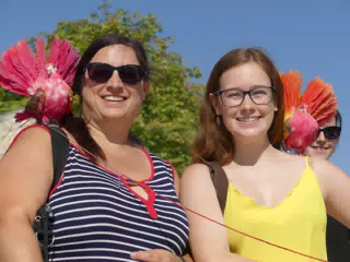Dominica & Madeline with Birds on their Shoulders in Paris