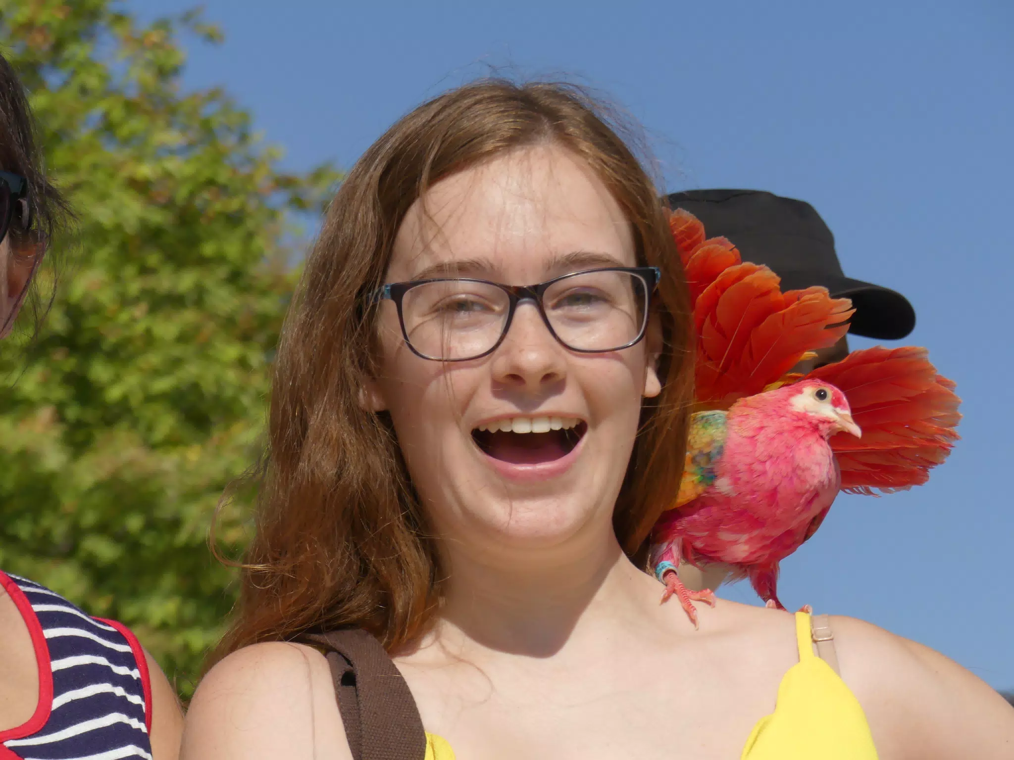 Bird on Madeline's Shoulder in Paris