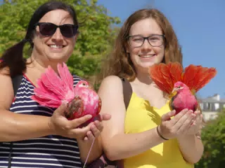 Dominica & Madeline with Birds in Paris Park
