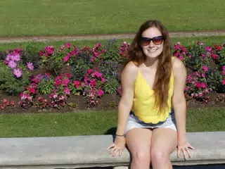 Madeline on Park Bench in Paris