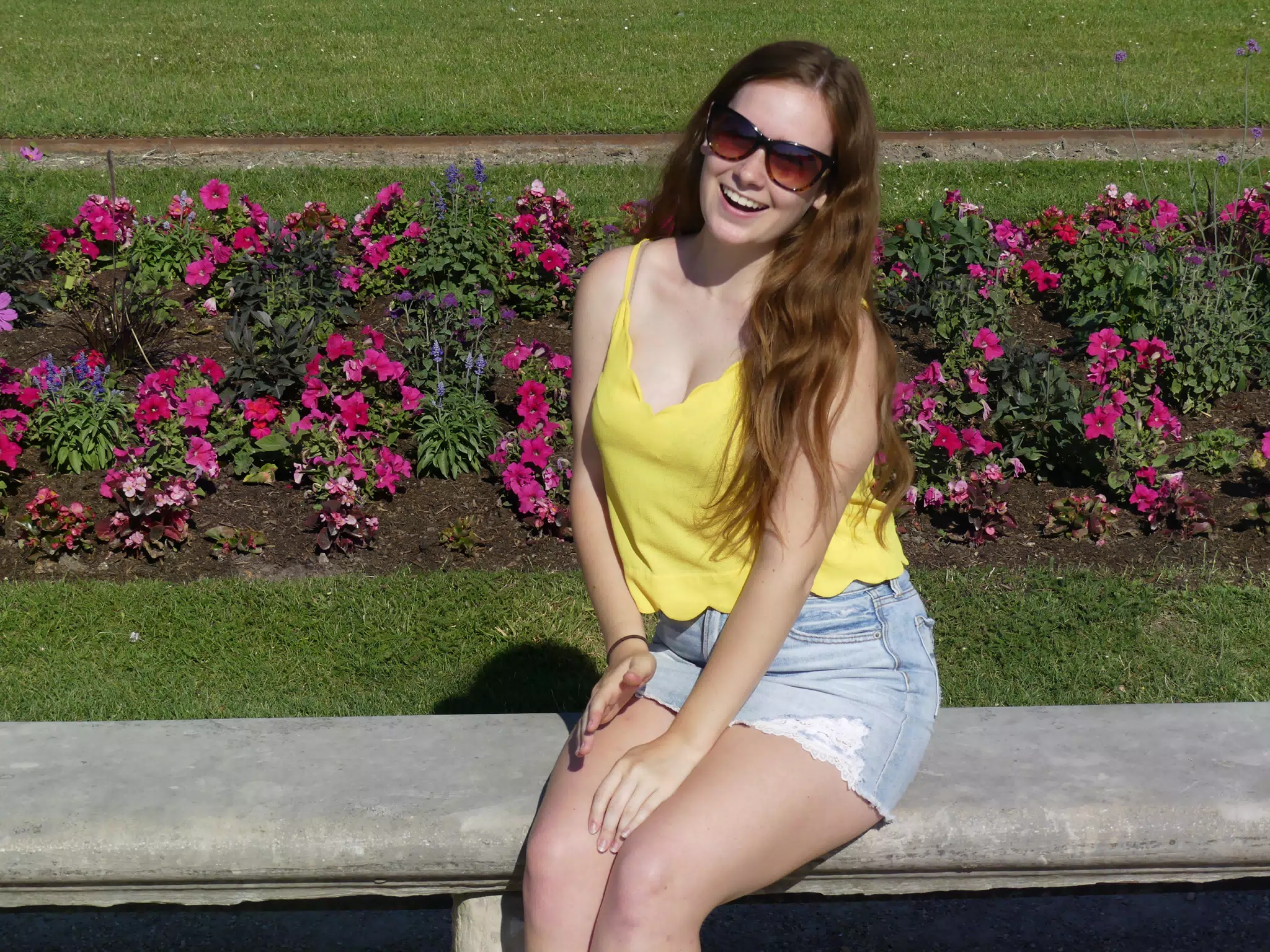 Madeline on Park Bench in Paris