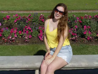 Madeline on Park Bench in Paris