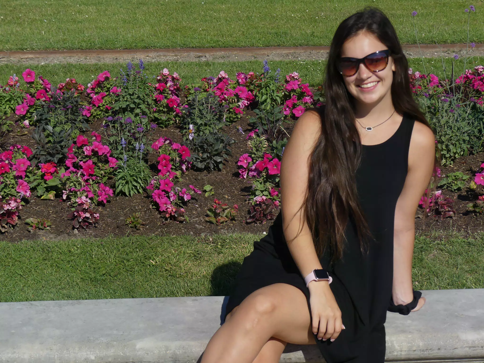 Emily in Black Dress in Paris Park