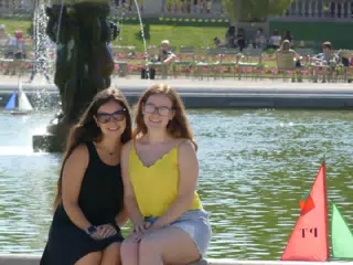 Grice Sisters on Fountain in Paris
