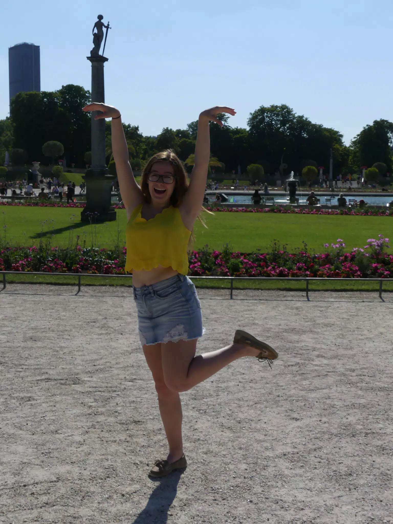 Madeline on One Foot in Paris