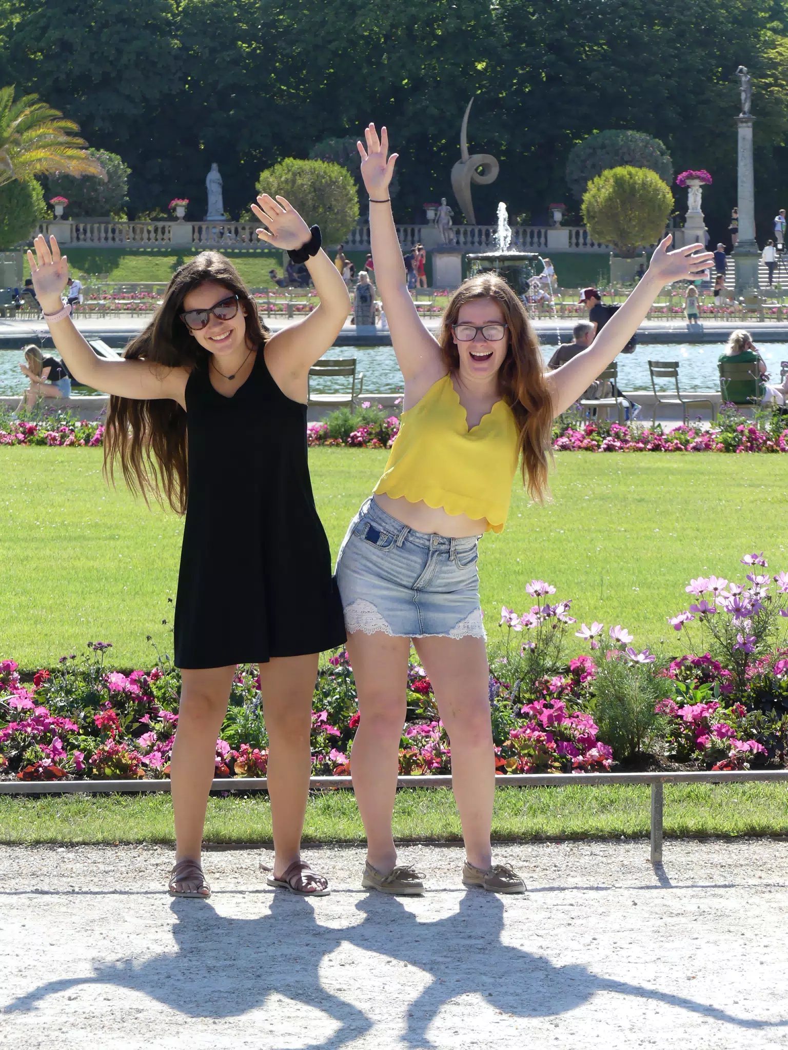 Emily & Madeline Hip Bumping in Paris