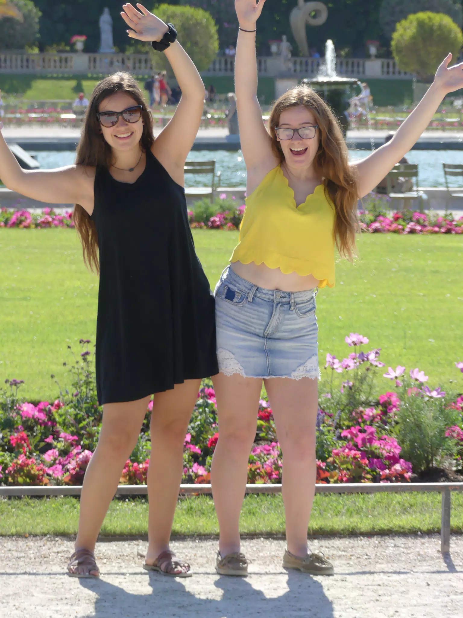 Girls Excited to be in Paris