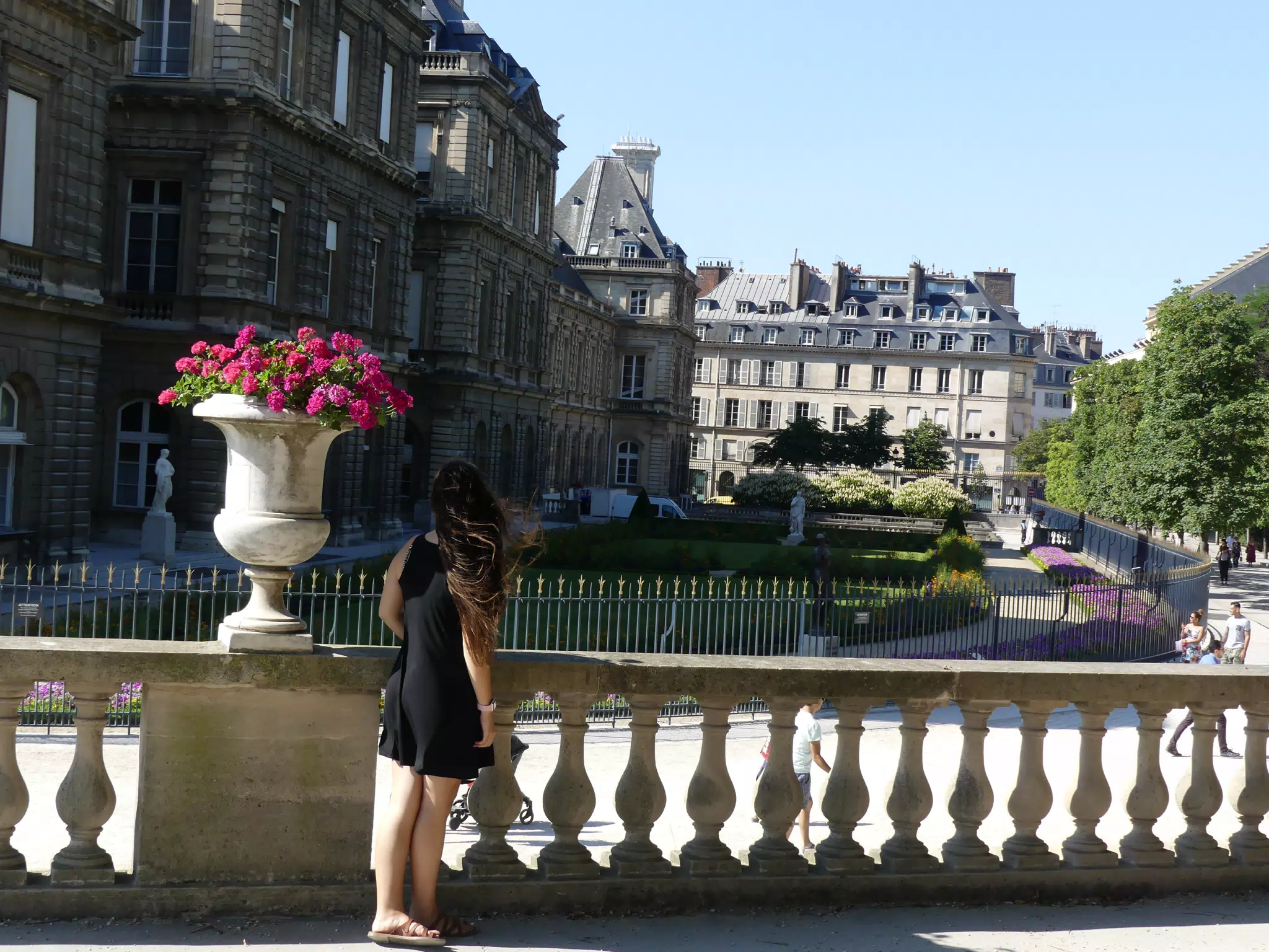 Girl in Black Dress in Paris