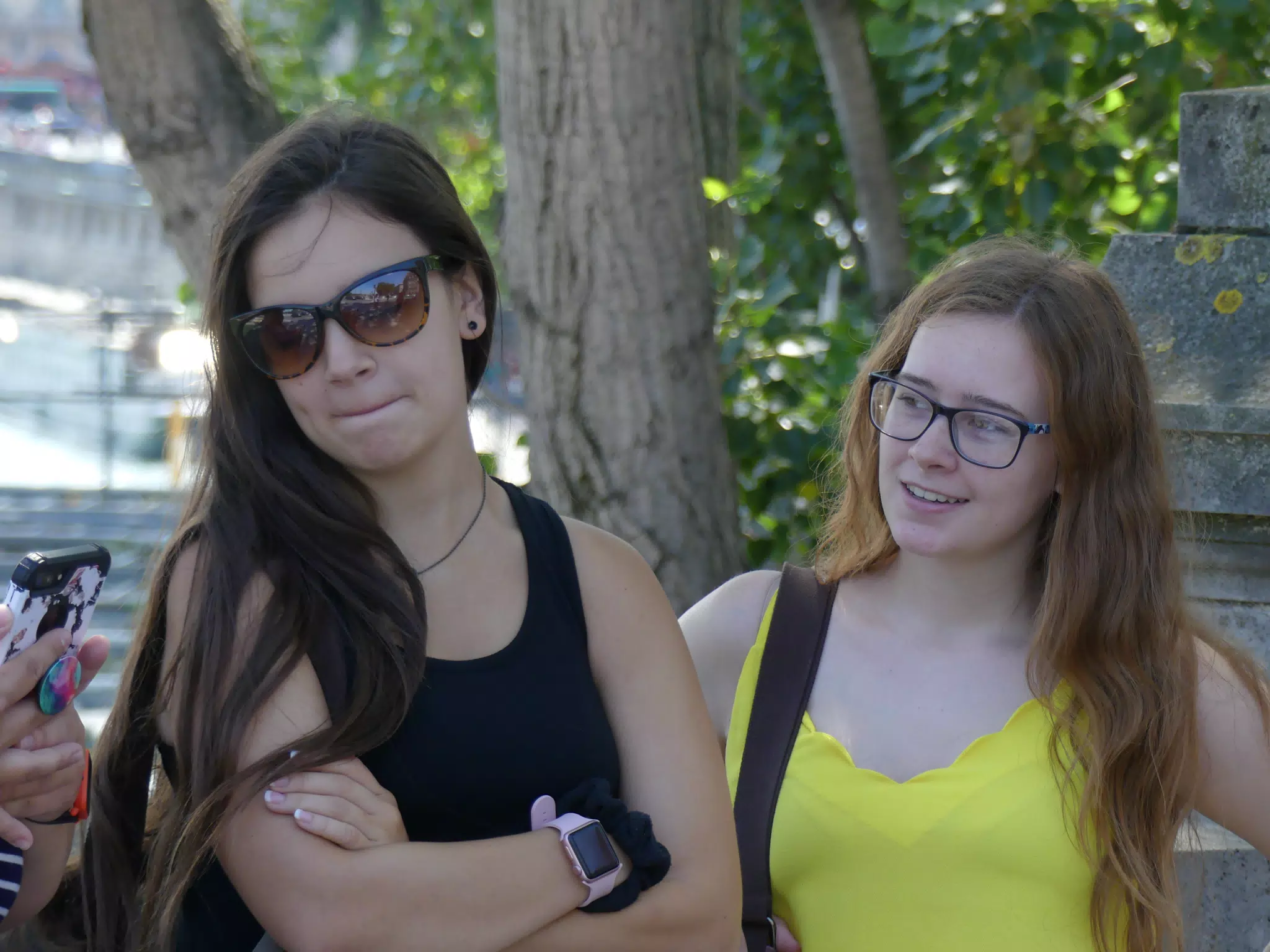 Emily and Madeline on Bridge in Paris