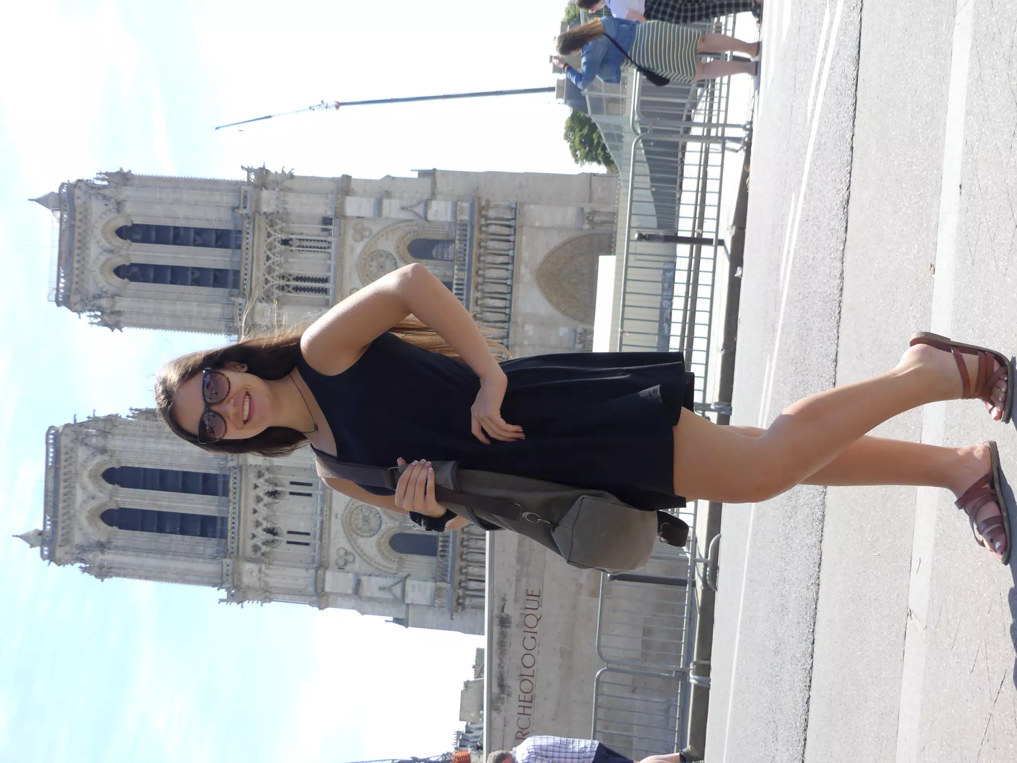 Emily in Black Dress in Paris
