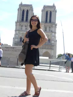 Emily in Black Dress in Paris