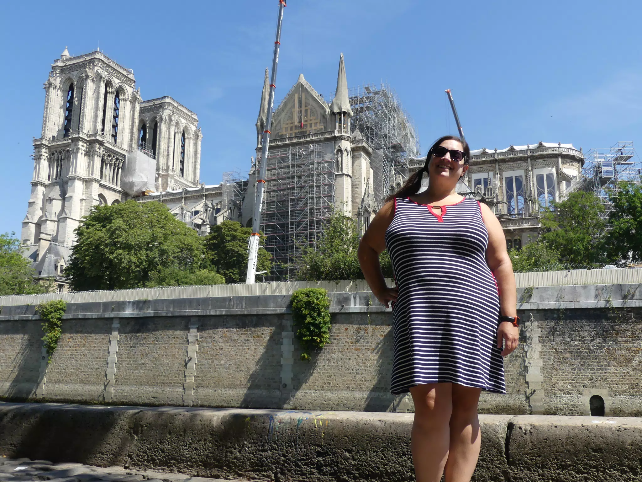 Dominica Posing in Front of Notre Dame, Paris