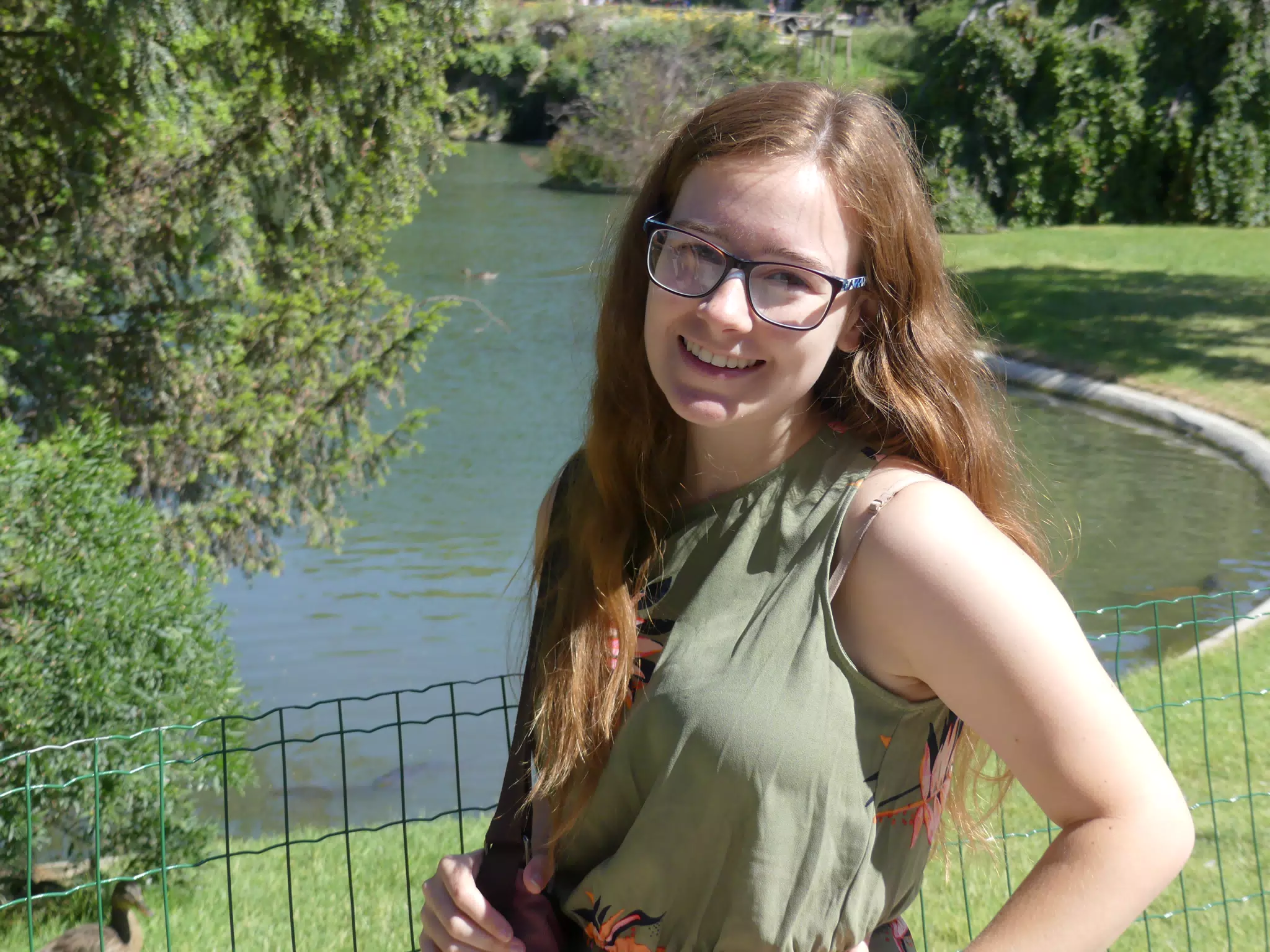 Madeline Posing Under the Eiffel Tower