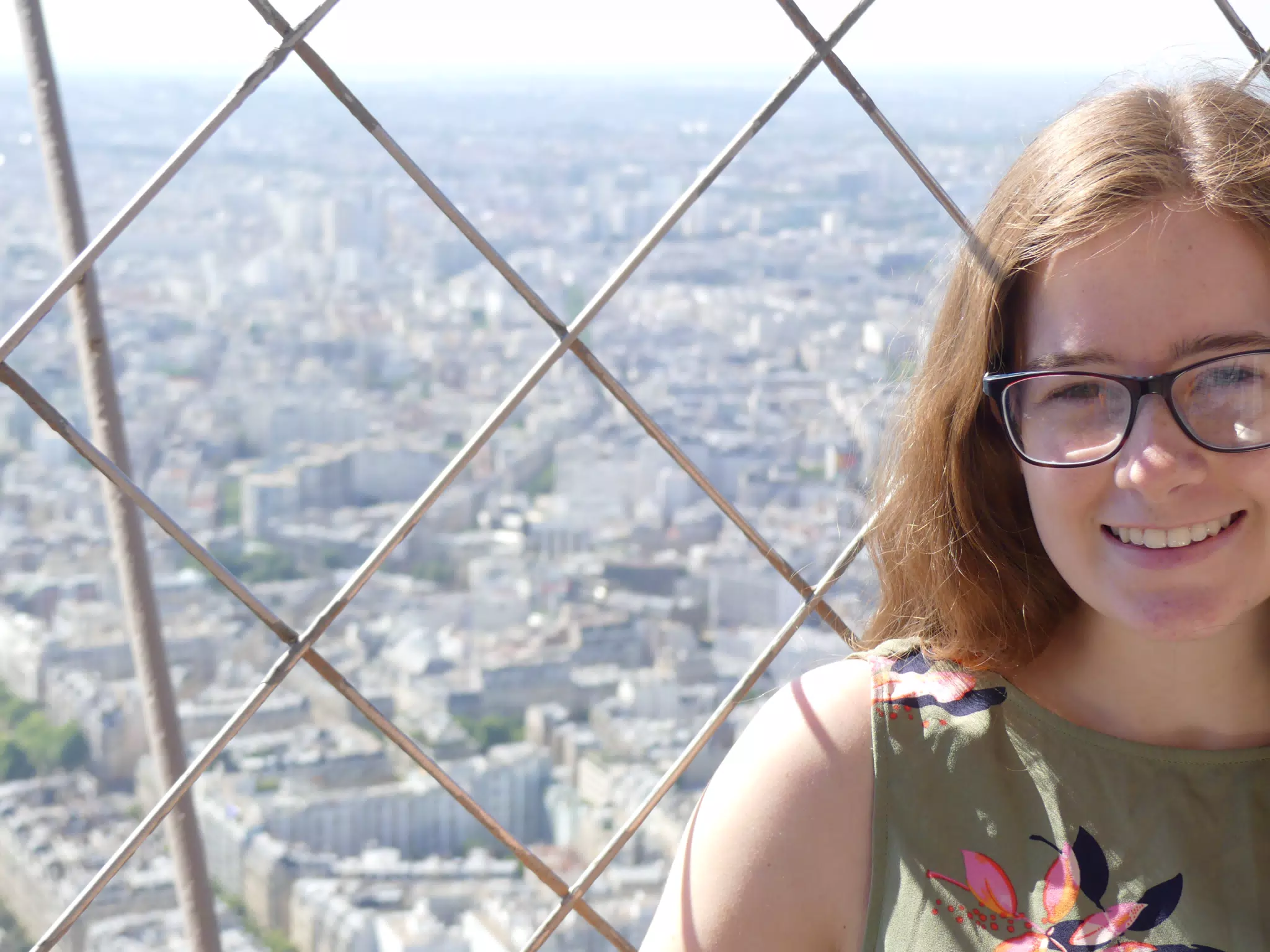 Madeline at the Top of the Eiffel Tower