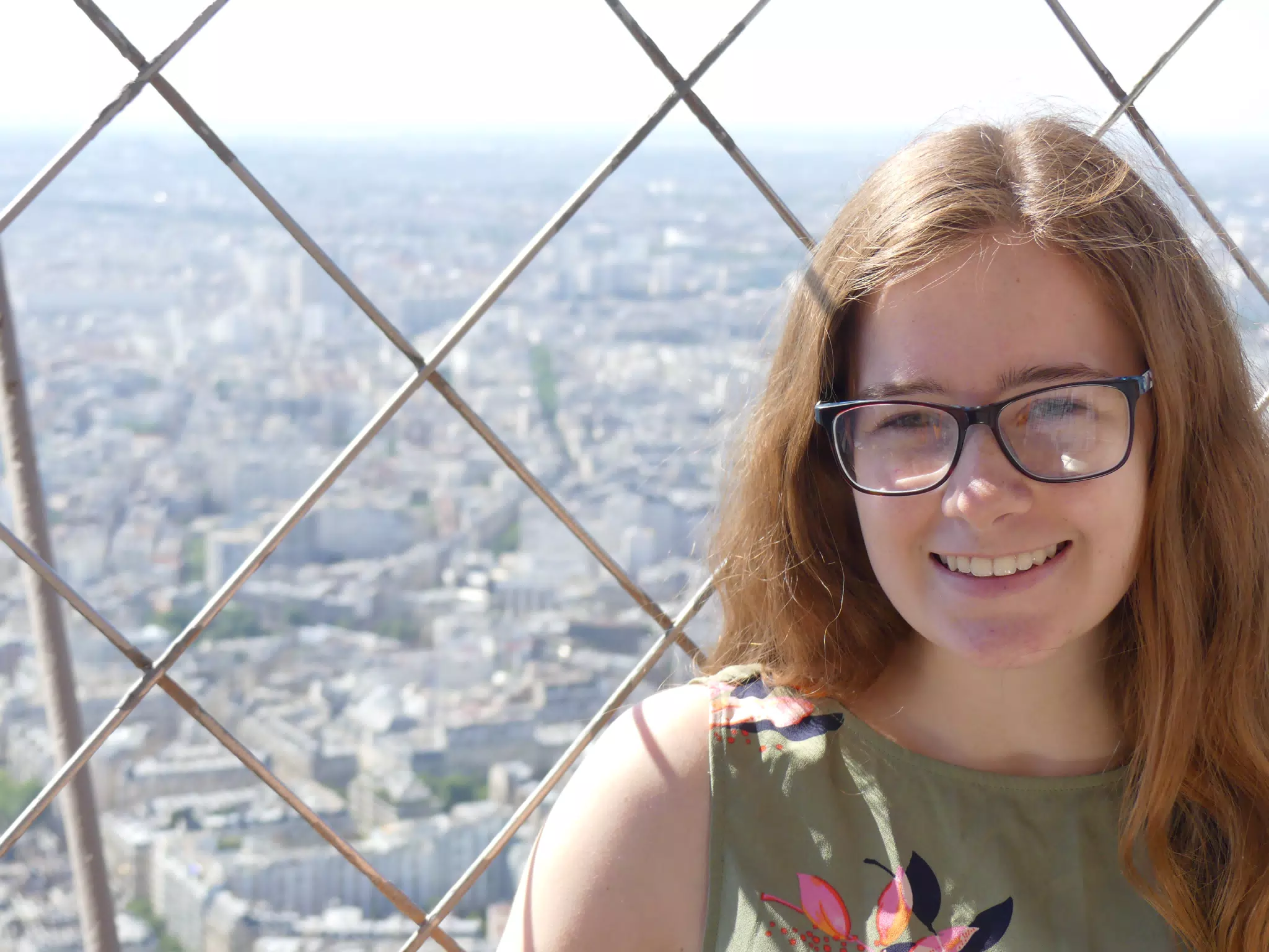 Madeline Posting on the Top of the Eiffel Tower
