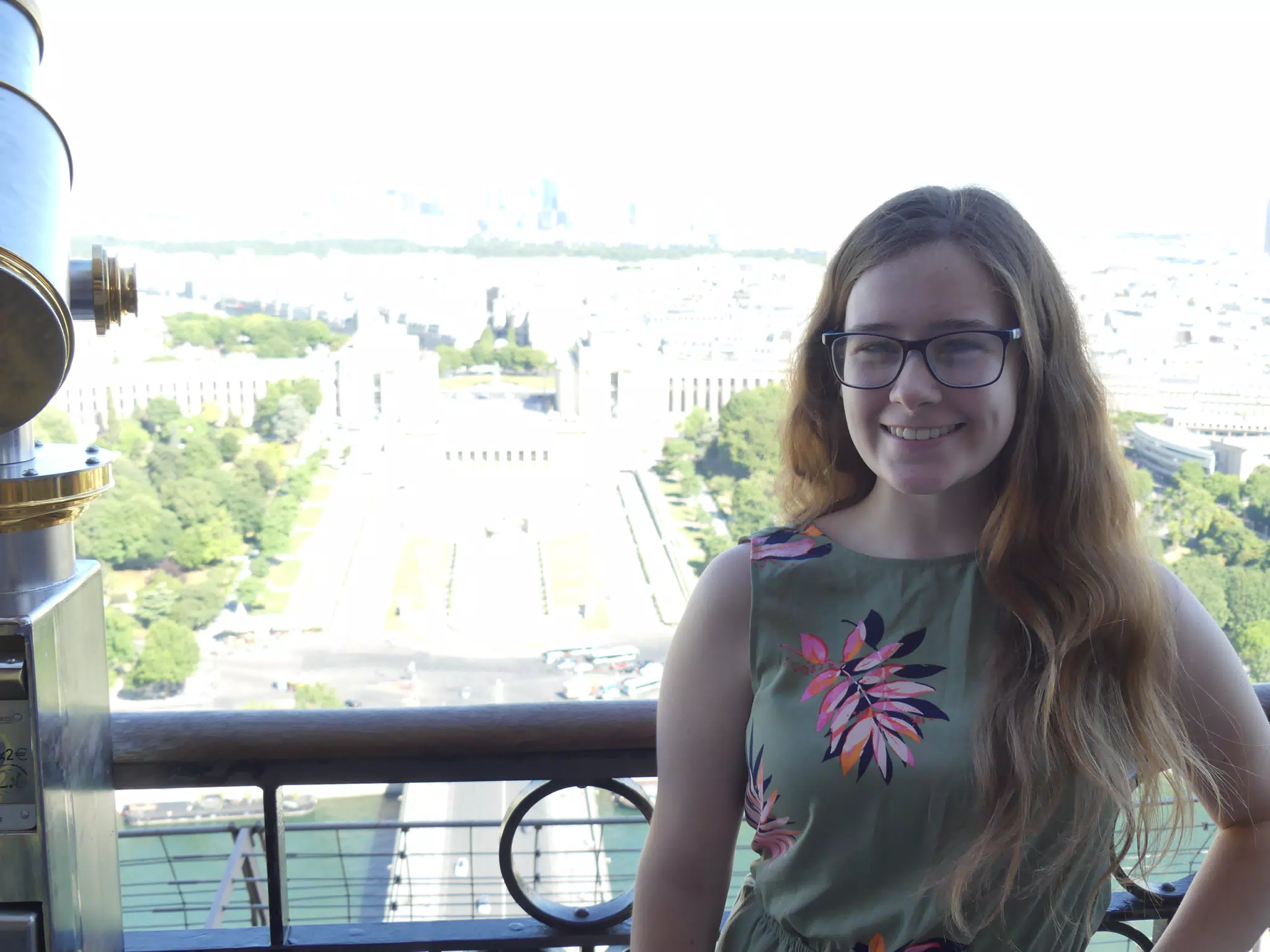 Madeline on the Eiffle Tower in Paris