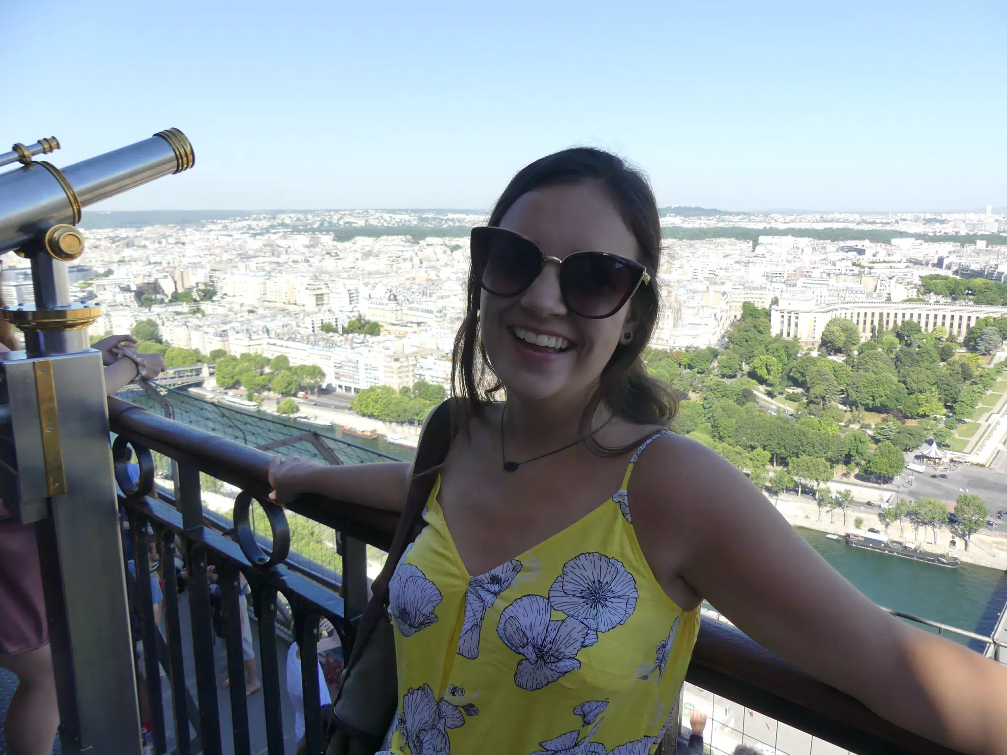 Emily Laughing on the Eiffel Tower