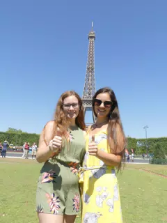 Teens at Eiffel Tower