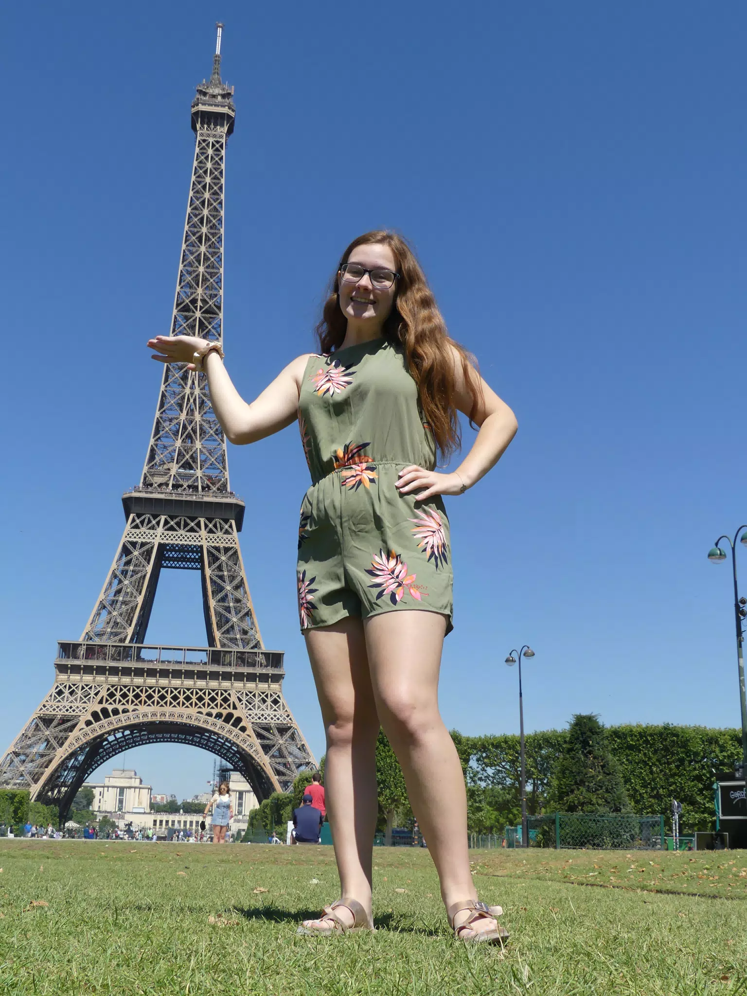 Madeline at the Eiffel Tower