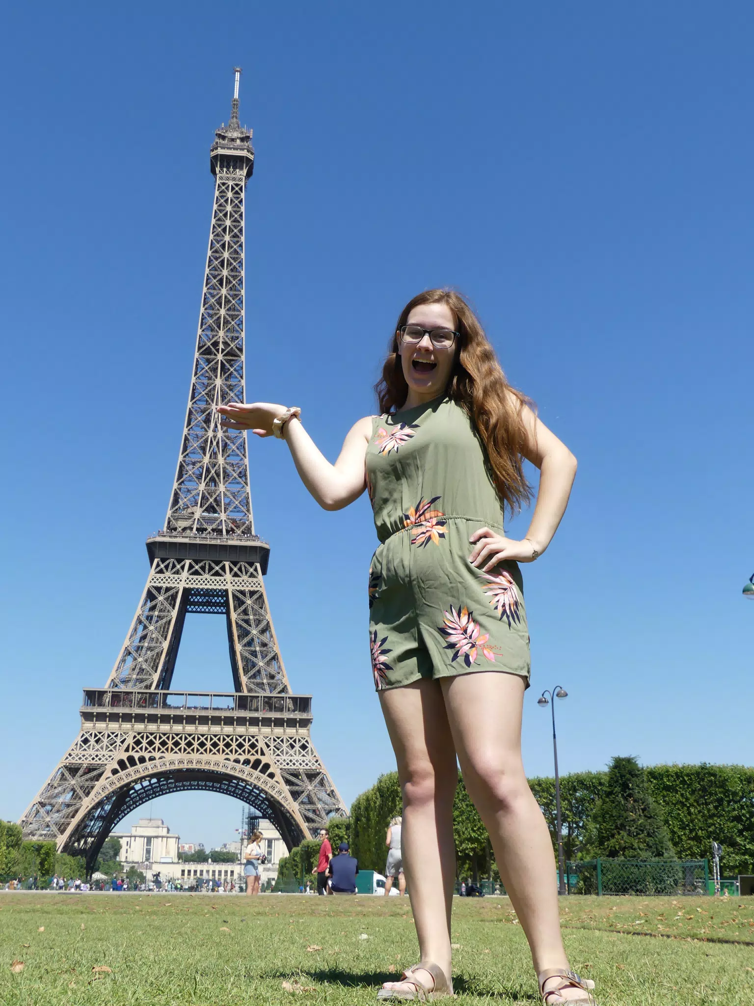 Madeline with the Eiffel Tower