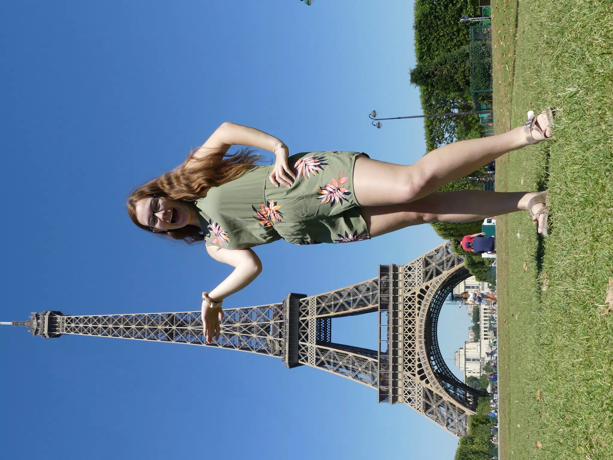 Madeline Showing Off the Eiffel Tower