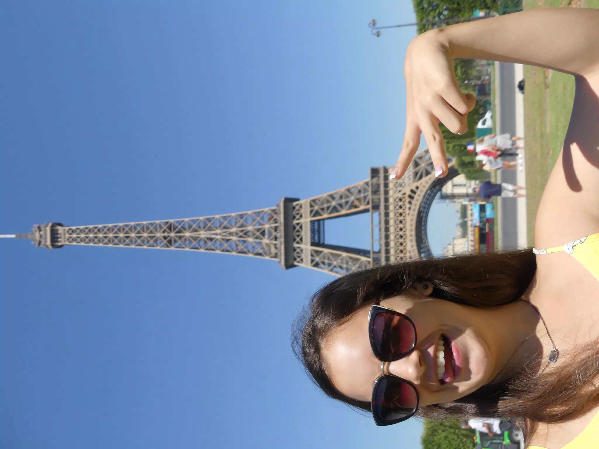 Emily with Tounge Out at Eiffel Tower