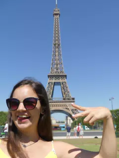 Emily with Tounge Out at Eiffel Tower