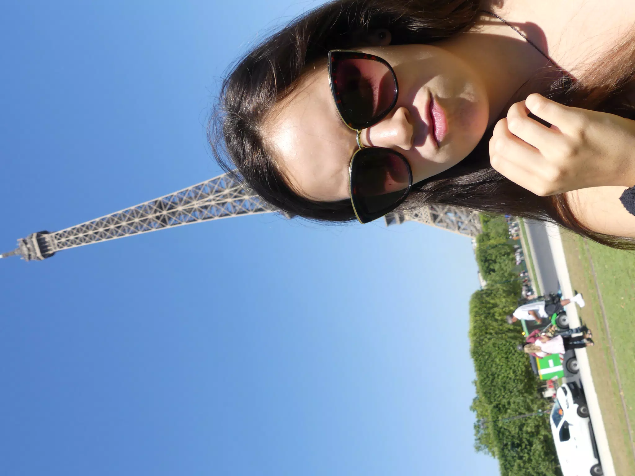 Emily Pouting at the Eiffel Tower