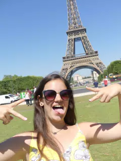 Emily at the Eiffel Tower