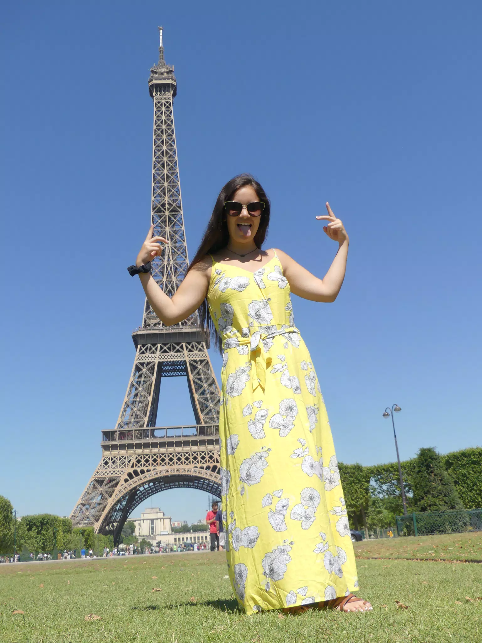 Model in Yellow Dress in Paris