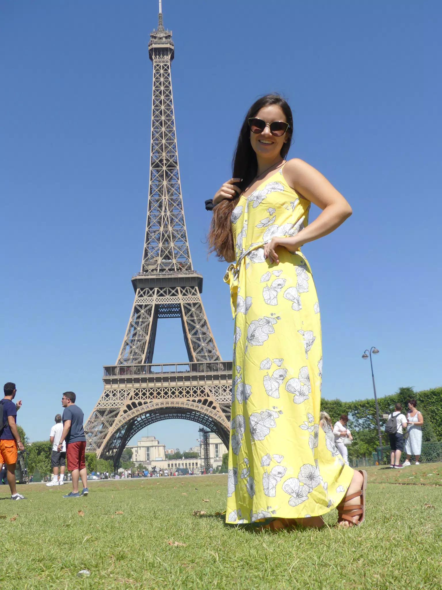 Emily Modeling Yellow Dress