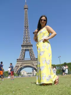 Emily Modeling Yellow Dress