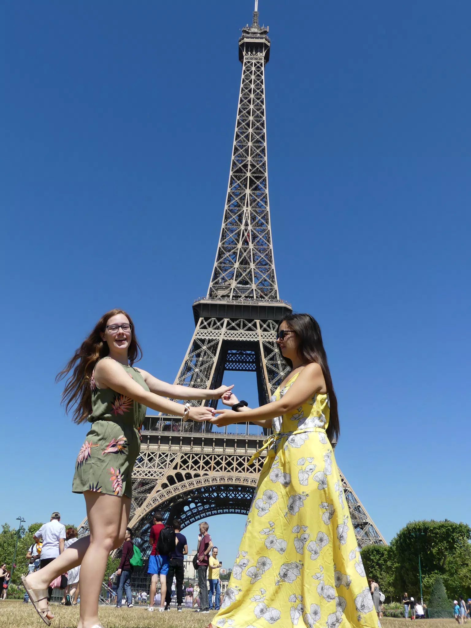 Madeline & Emily Attempting to Pose in Paris