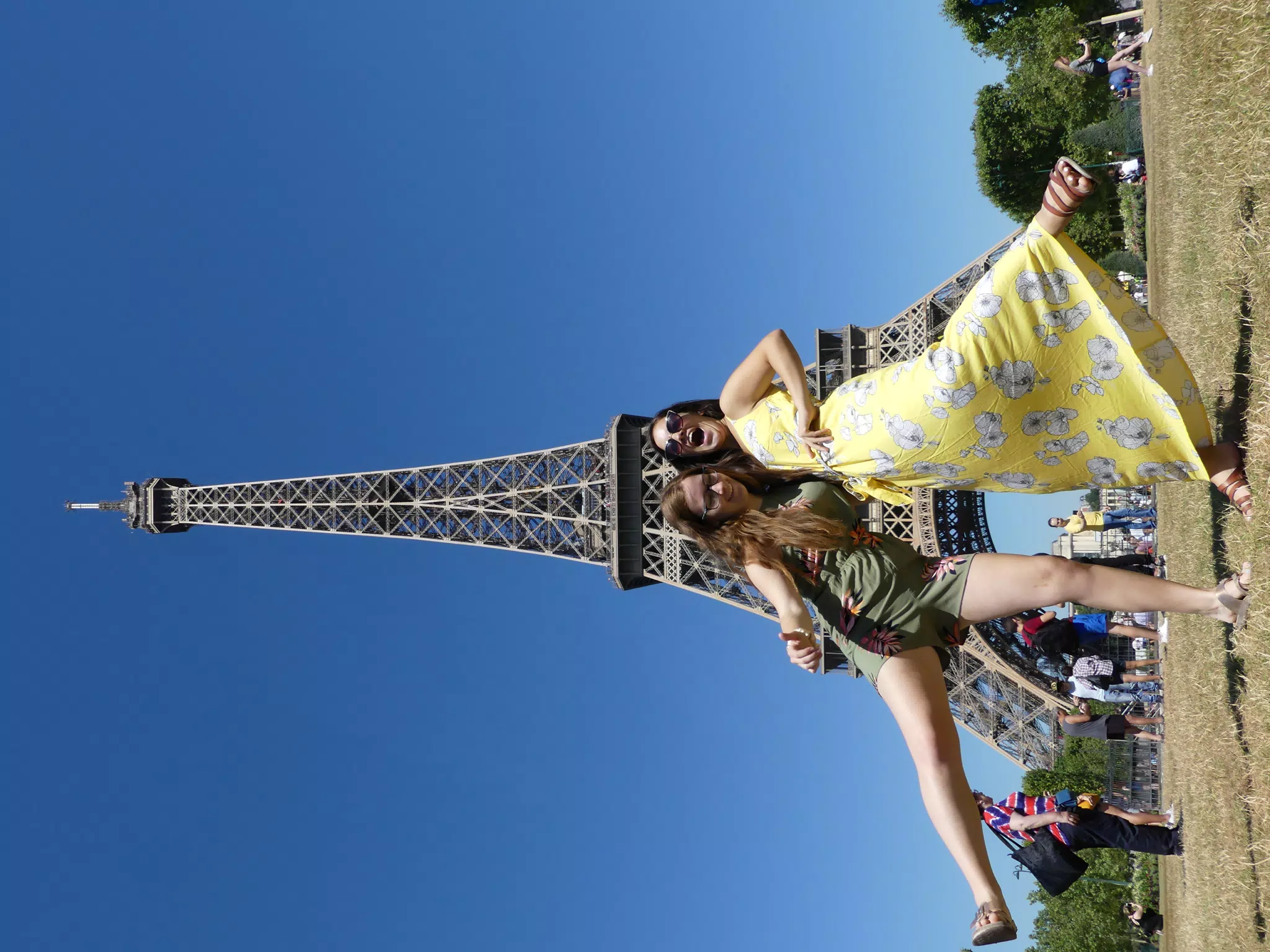 Sisters at the Eiffel Tower