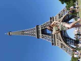 Madeline under the Eiffel Tower