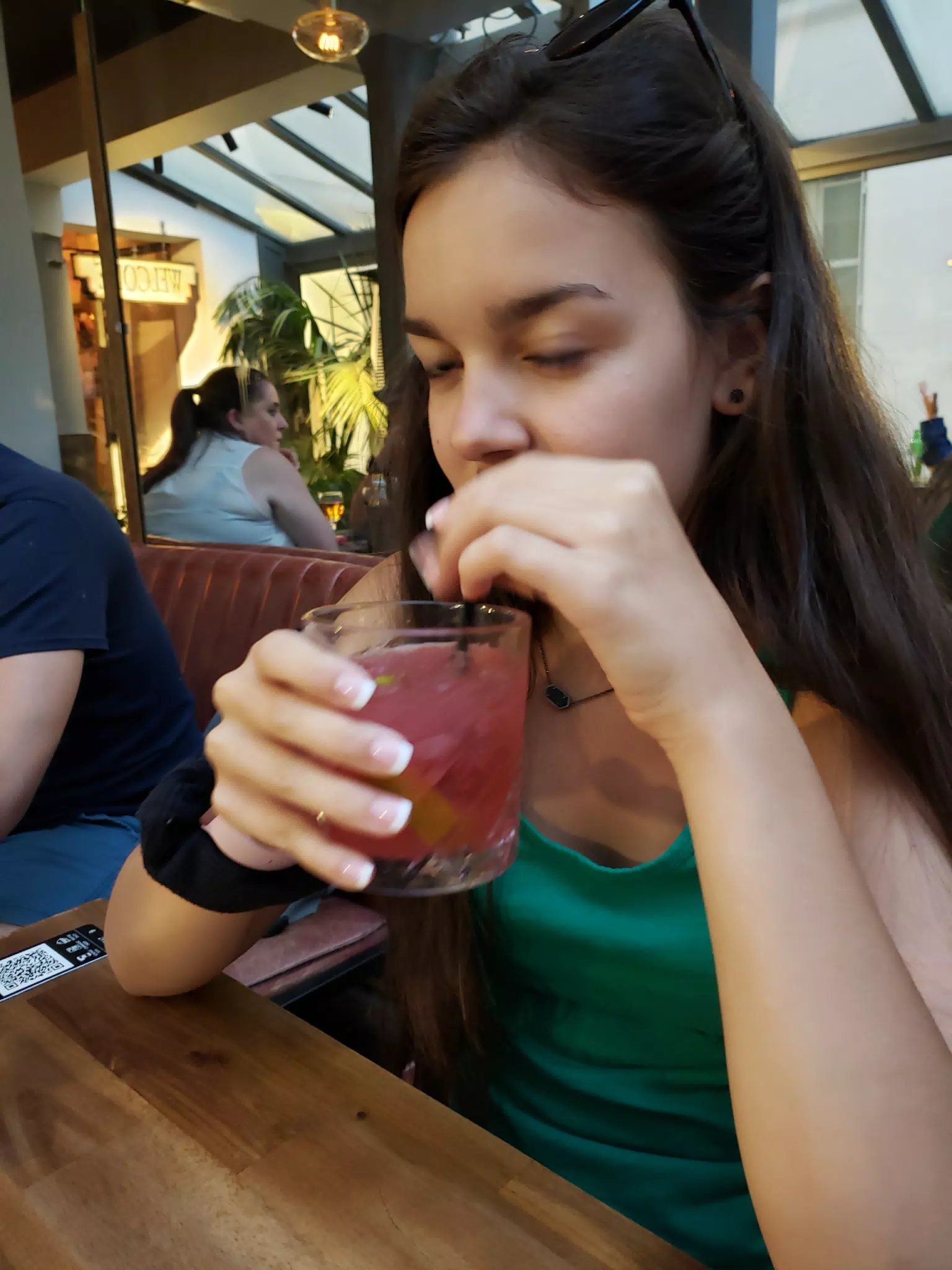 Emily with Cocktail in Paris