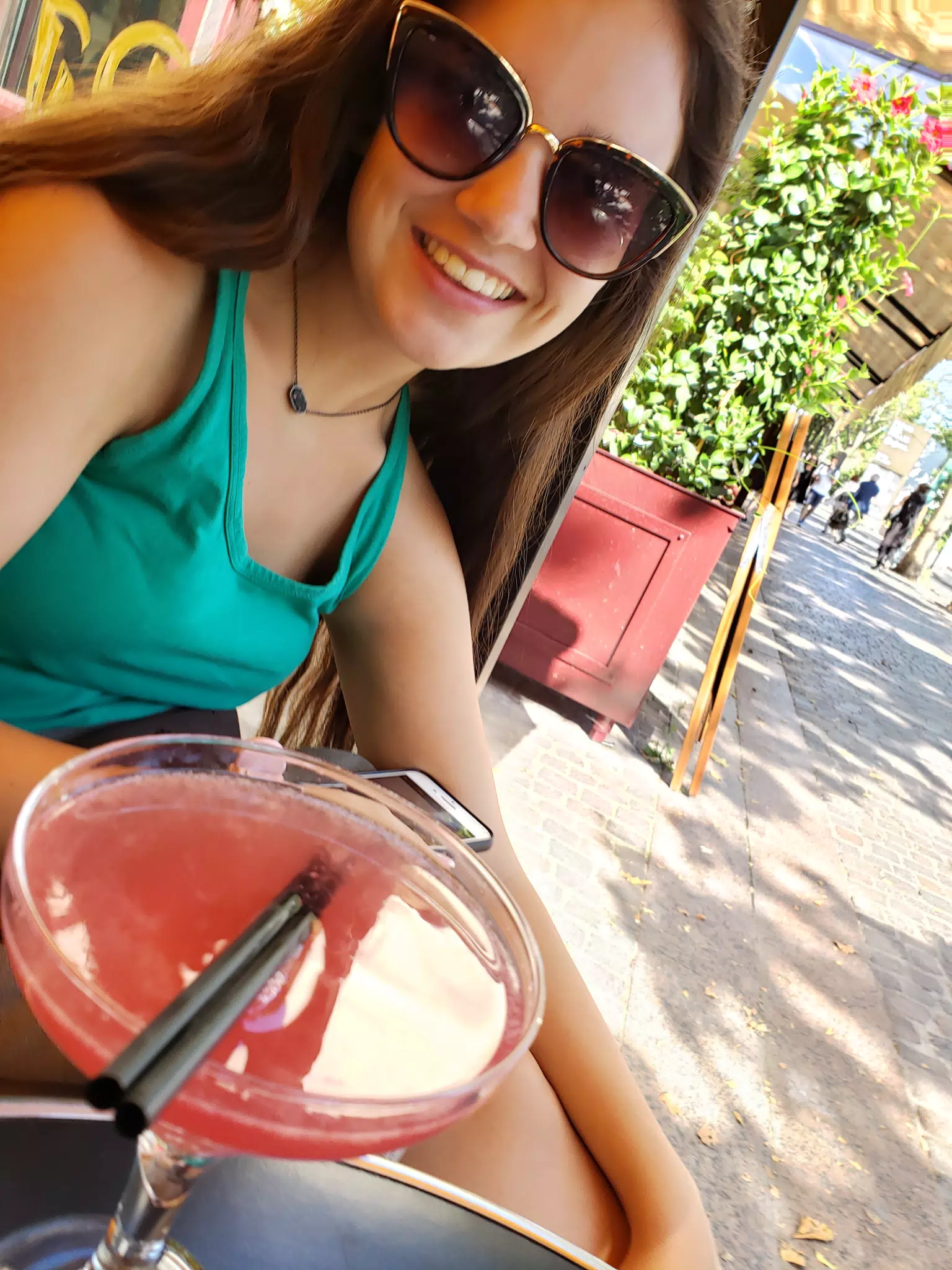 Emily with Cocktail in Paris