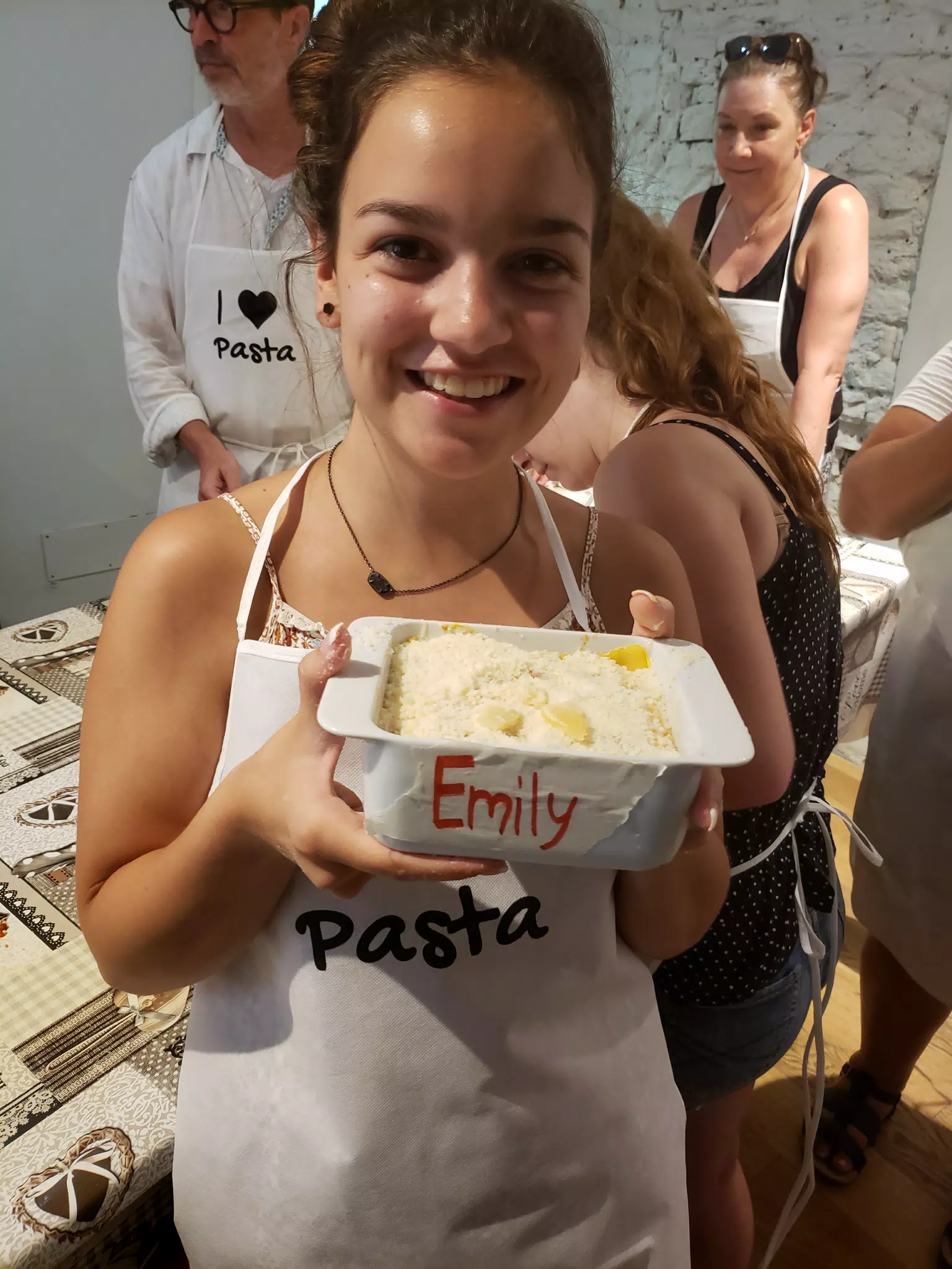 Emily Showing Off Her Handmade Lasagna in Florence in Pasta Class
