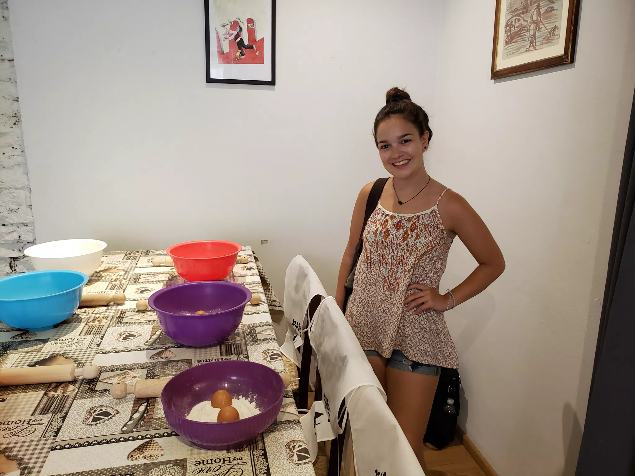 Emily in Pasta Making Class