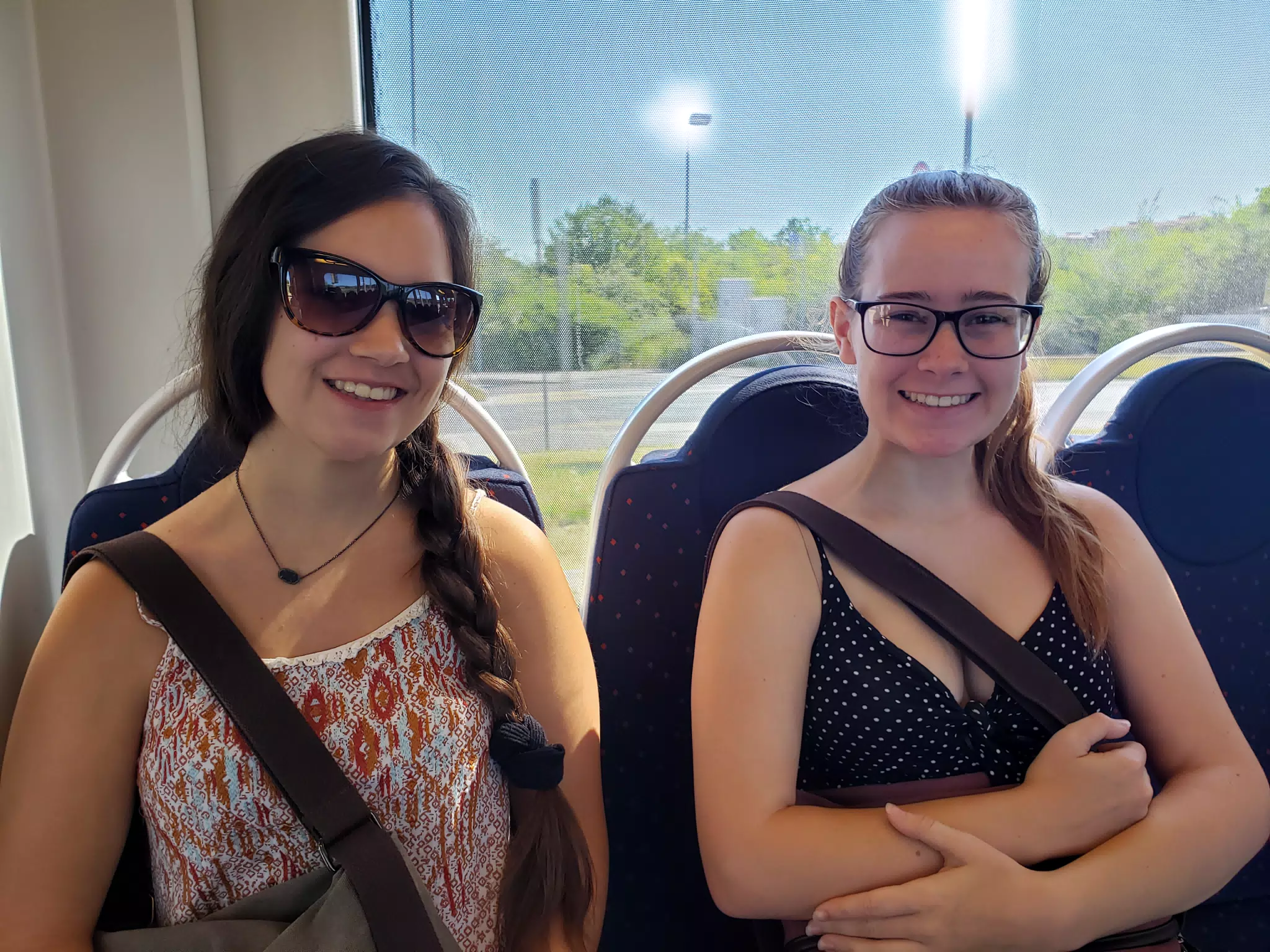 Emily & Madeline on the Train in Tuscany
