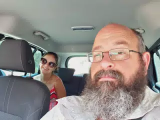 Emily and Uncle Scott in Car