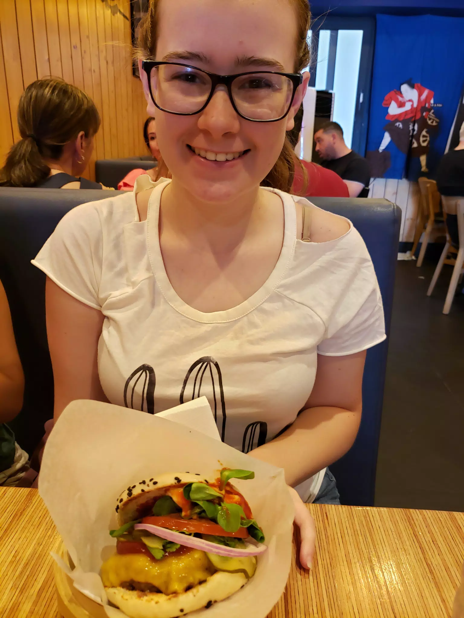 Madeline with Burger in Paris