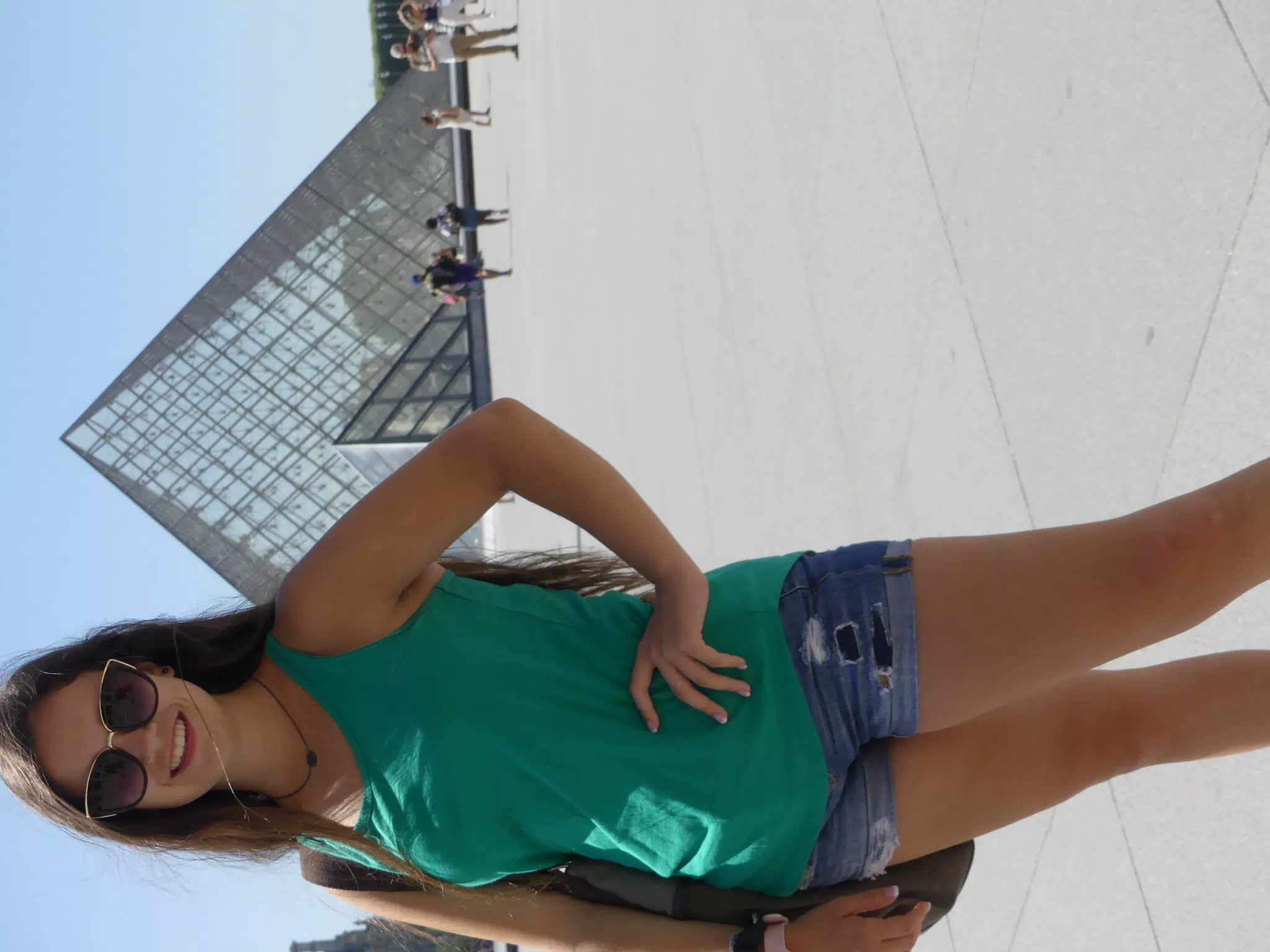 Emily Posing at the Louvre