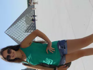 Emily Posing at the Louvre