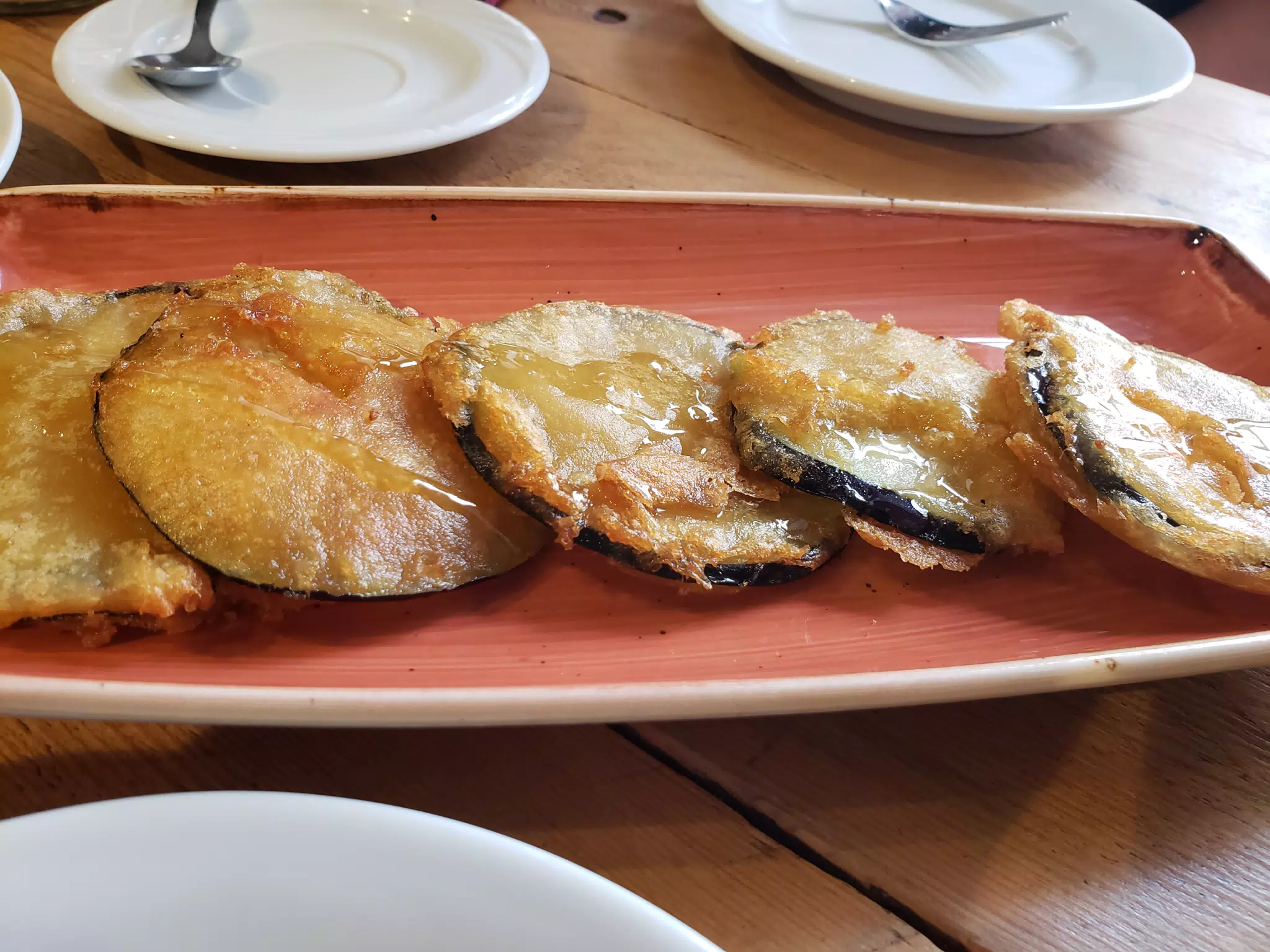 Aubergenes Fried with Honey