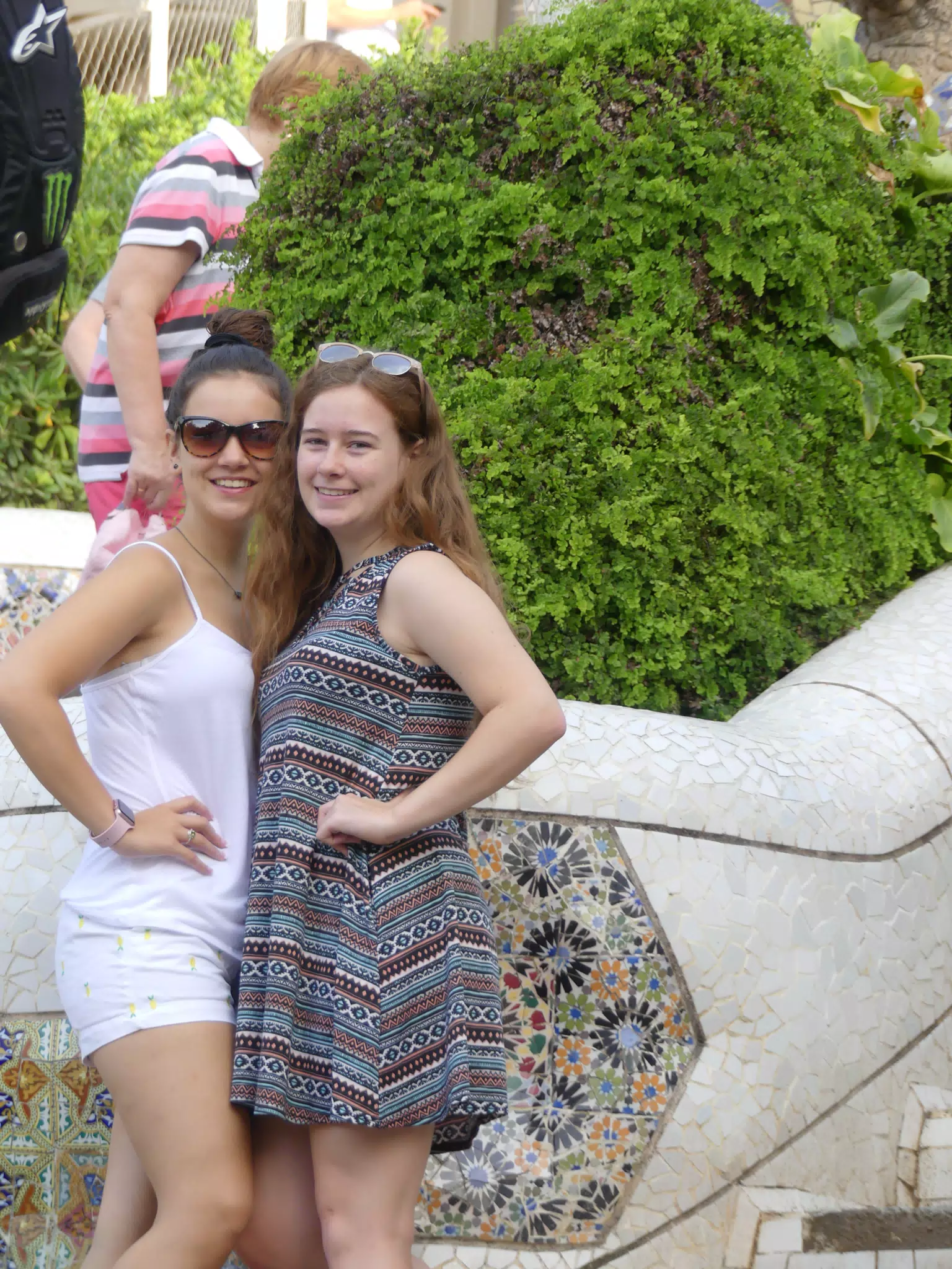 Emily & Madeline in Park Guell in Barcelona